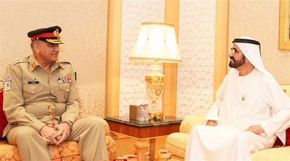 الشيخ محمد بن راشد آل مكتوم يستقبل رئيس أركان القوات المسلحة الباكستانية (وام)