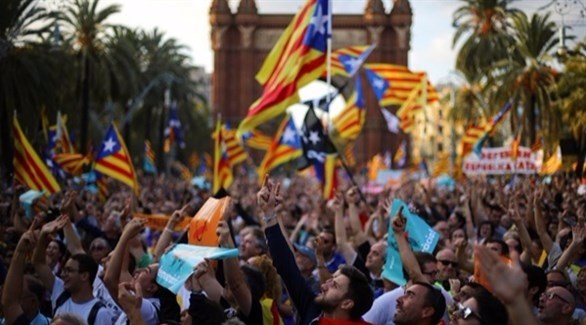 جانب من التظاهرات في كتالونيا (أرشيف)