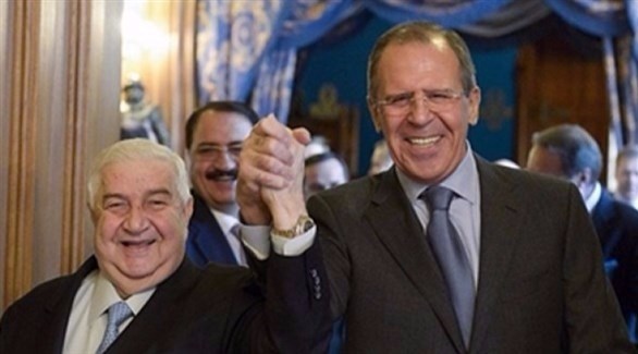 وزيرا الخارجية الروسي سيرغي لافروف والسوري وليد المعلم. (أرشيف)