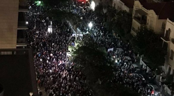 تظاهرة وسط تل أبيب (تويتر)