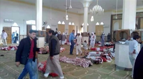 مسجد الروضة بعد الهجوم الإرهابي عليه.(أرشيف)