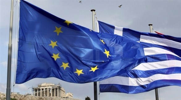 علما اليونان والاتحاد الأوروبي (أرشيف)