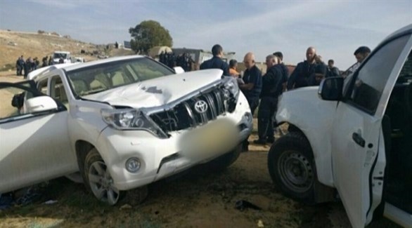 الشرطة الإسرائيلية تُحيط بسيارة أبو القيعان بعد قتله (تايمز أوف إسرائيل) 