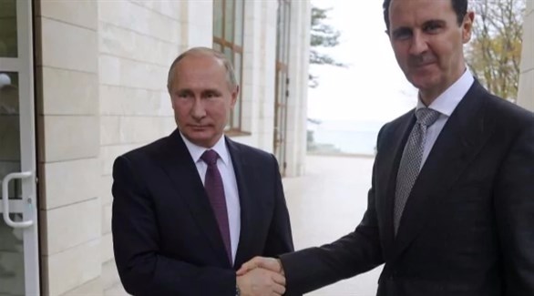 الرئيسان الروسي فلاديمير بوتين والسوري بشار الأسد في سوتشي.(أرشيف)