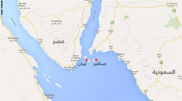 جزيرتا تيران وصنافير بين السعودية ومصر (خرائط غوغل)