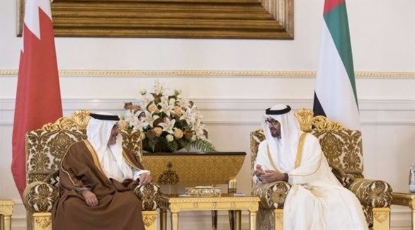 الشيخ محمد بن زايد آل نهيان وولي عهد البحرين الأمير سلمان بن حمد آل خليفة (أوام)
