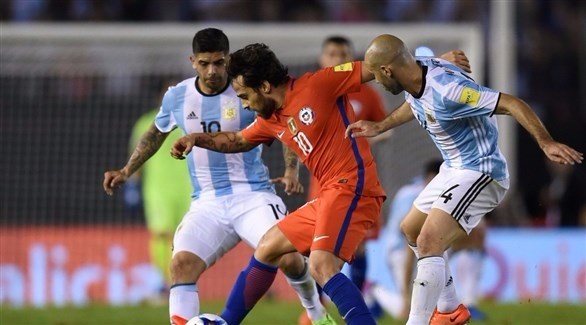 جانب من مباراة الأرجنتين وتشيلي (تويتر)