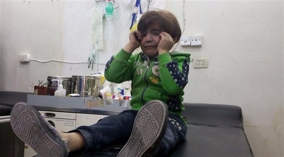 طفل مصاب بهجوم خان شيخون (أرشيف)