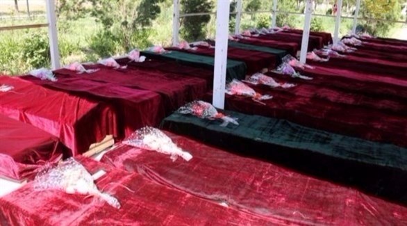 توابيت الجنود القتلى في هجوم طالبان الإرهابي (تويتر)