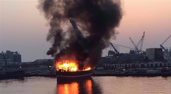 الحريق على متن القارب