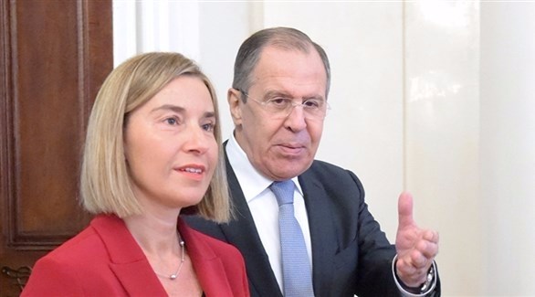 موغيريني أثناء لقائها وزير الخارجية الروسي لافروف (أرشيف)