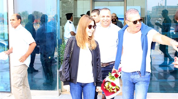 وصول نانسي عجرم إلي مطار القاهرة الدولي (المصدر)