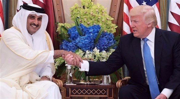 الرئيس الأمريكي دونالد ترامب وأمير قطر الشيخ تميم.(أرشيف)