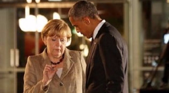 المستشارة الألمانية ميركل والرئيس الأمريكي السابق أوباما (أرشيف)