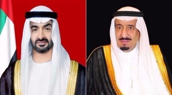 العاهل السعودي الملك سلمان بن عبدالعزيز ونائب القائد الأعلي للقوات المسلحة، ولي عهد أبوظبي محمد بن زايد آل نهيان (أرشيف)