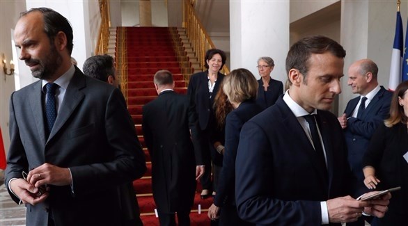 الرئيس الفرنسي مانويل ماكرون ورئيس الوزراء إدوار فيليب (أرشيف)