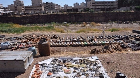 الأسلحة التي تم العثور عليها في حي الوعر (سانا)