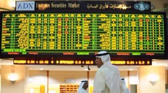 شاشة الأسهم في بورصة أبوظبي (أرشيف)