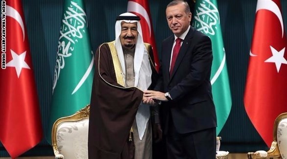 الملك سلمان والرئيس التركي رجب طيب أردوغان.(أرشيف)