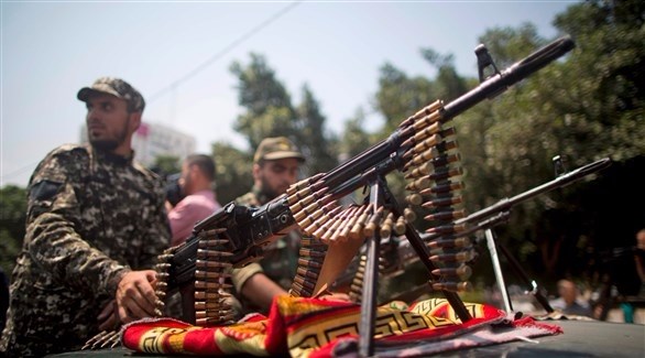 عناصر مسلحة من حركة حماس في أحد الاستعراضات (أ ف ب)