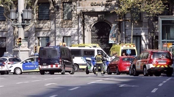 جانب من هجوم برشلونة الإرهابي (إ ب أ)