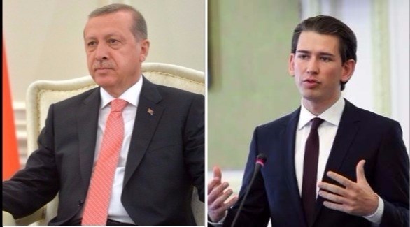 وزير الخارجية النمساوي كورتس والرئيس التركي أردوغان (أرشيف)