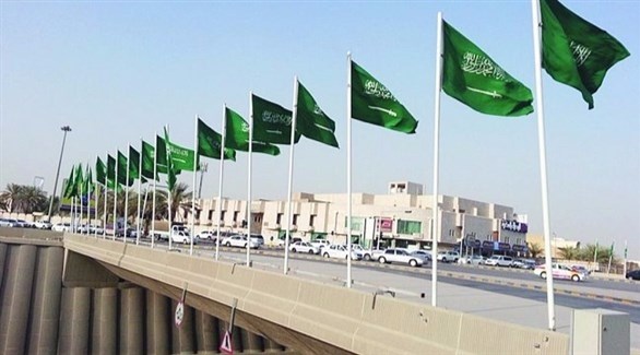 أعلام سعودية مرفوعة في الرياض بمناسبة العيد الوطني السعودي.(أرشيف)