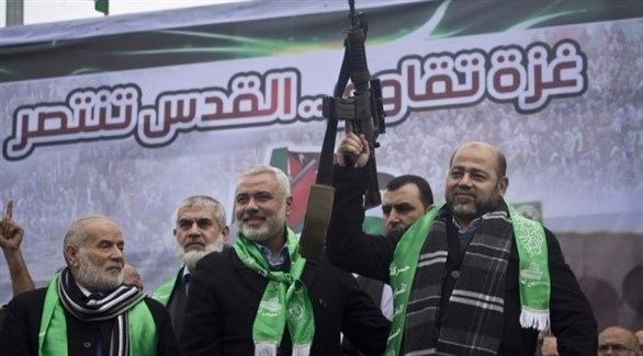 قيادات من حركة حماس في مهرجان بغزة.(أرشيف)