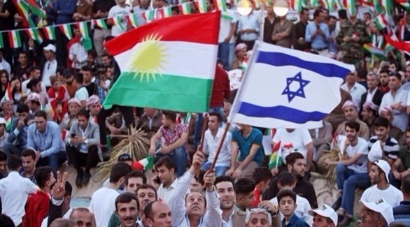 أكراد يرفعون علم إسرائيل في إربيل.(أرشيف)