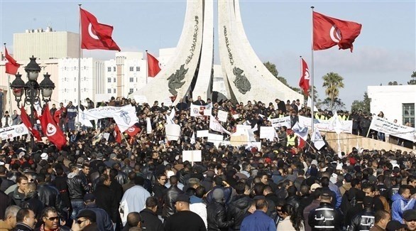 احتجاجات شعبية في تونس.(أرشيف)