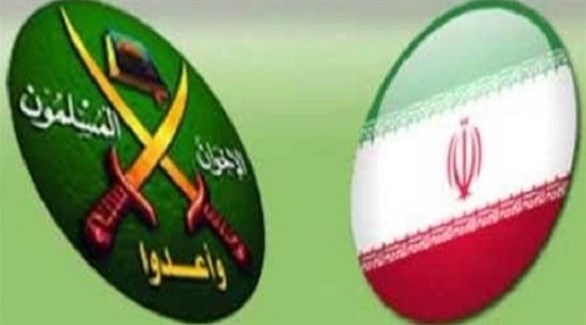 العلم الإيراني وشعار الإخوان المسلمين.(أرشيف)
