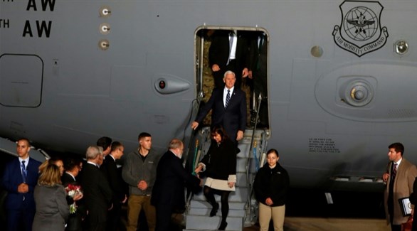وصول نائب الرئيس الأمريكي مايك بنس إلى إسرائيل (أ ف ب) 