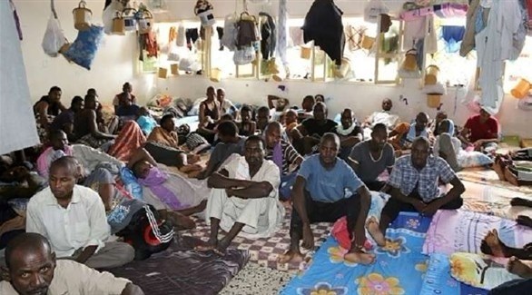 مهاجرون أفارقة في مركز إيواء بليبيا (المصدر)