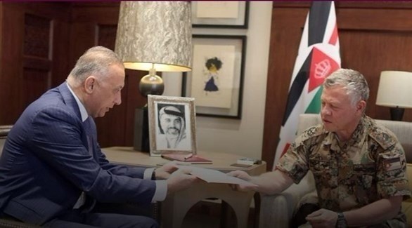 الملك عبد الله الثاني يستقبل رئيس جهاز المخابرات العراقي مصطفى الكاظمي (تويتر)