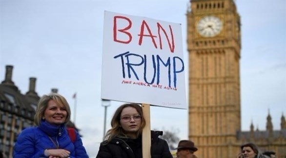 احتجاج ضد زيارة مفترضة للرئيس الأمريكي دونالد ترامب إلى لندن.(أرشيف)