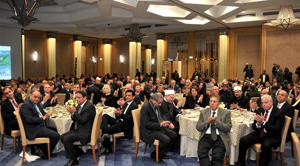 سفير السعودية في القاهرة خلال الحفل (المصدر)
