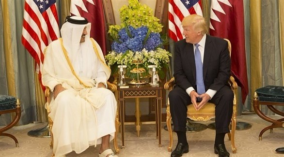 الرئيس الأمريكي دونالد ترامب وأمير قطر الشيخ تميم (أرشيف)
