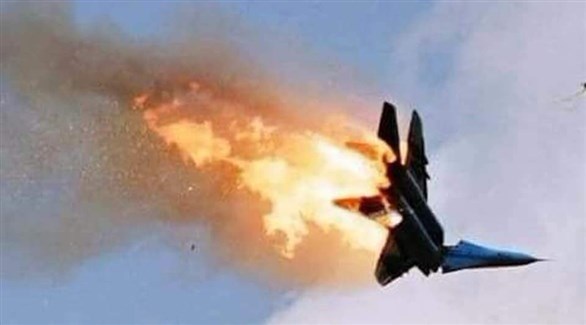 صورة تناقلها ناشطون لما قالوا غنها الطائرة الإسرائيلية التي اسقطتها سوريا.(تويتر(