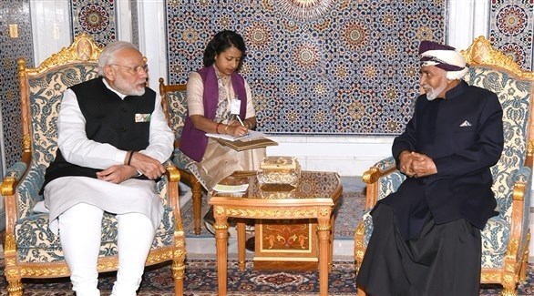 السلطان قابوس بن سعيد يستقبل رئيس وزراء جمهورية الهند ناريندرا مودي (العمانية)