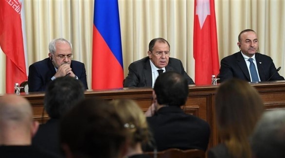وزراء خارجية تركيا وروسيا وإيران في اجتماع ثلاثي سابق (أرشيف)