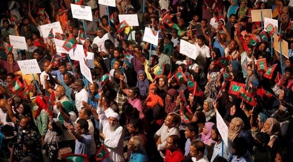 مظاهرة للمعارضة في المالديف (أرشيف)