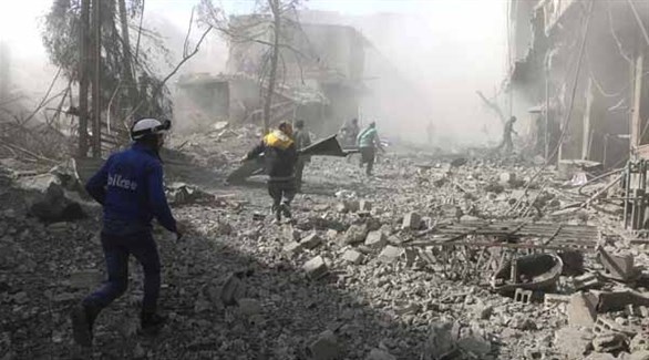 آثار الدمار جراء القصف في الغوطة الشرقية (أرشيف)