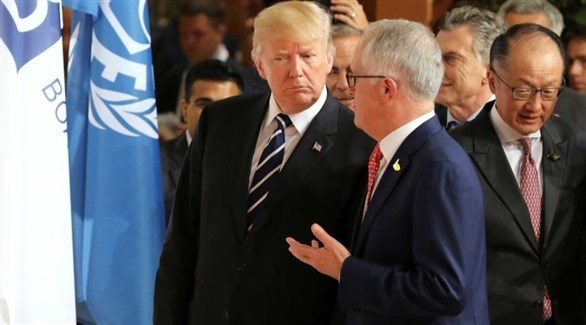 رئيس الوزراء الأسترالي مالكولم تيرنبول والرئيس الأمريكي دونالد ترامب (أرشيف)