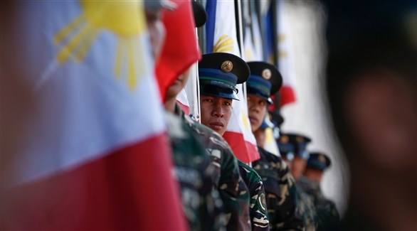 عناصر من الجيش الفلبيني خلال تدريبات لاستعراض عسكري (اي بي ايه)