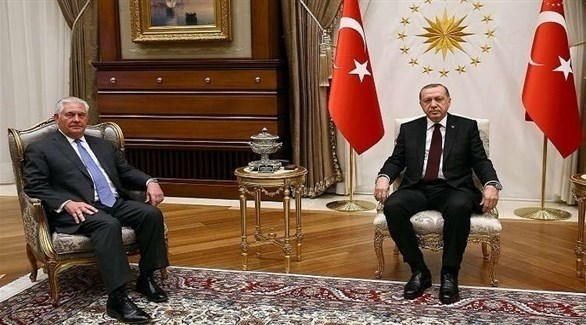 الرئيس التركي رجب طيب أردوغان ووزير الخارجية ريك تيلرسون (أرشيف)