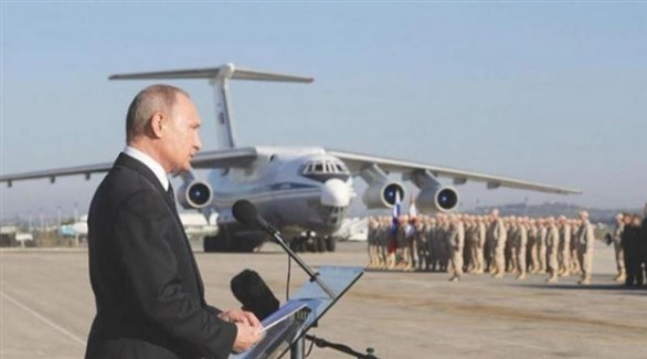 الرئيس الروسي فلاديمير بوتين في قاعدة حميميم في سوريا.(أرشيف)