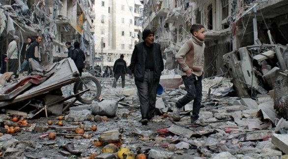 خراب ودمار في الغوطة الشرقية.(أرشيف)