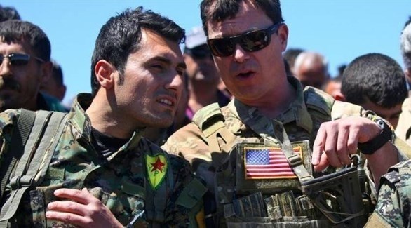 ضابط أمريكي مع قوات كردية في شمال سوريا.(أرشيف)