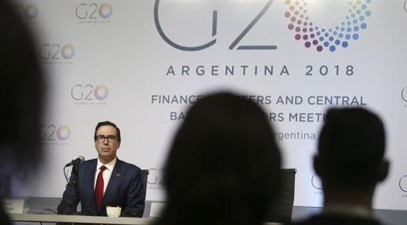 وزير الخزانة الأمريكي ستيفن منوتشن في قمة مجموعة العشرين (إ ب أ)