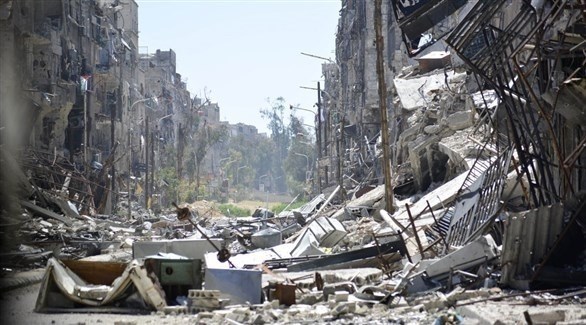 جانب من الدمار في مخيم اليرموك (أرشيف)